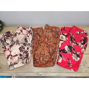 Chico's Platinum Women Size 00 Size 2 XS Colorful Jegging Pants Lot Of 3